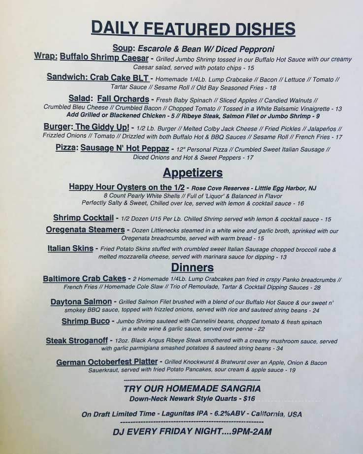 Michael's Roscommon House - Belleville, NJ menu_pic