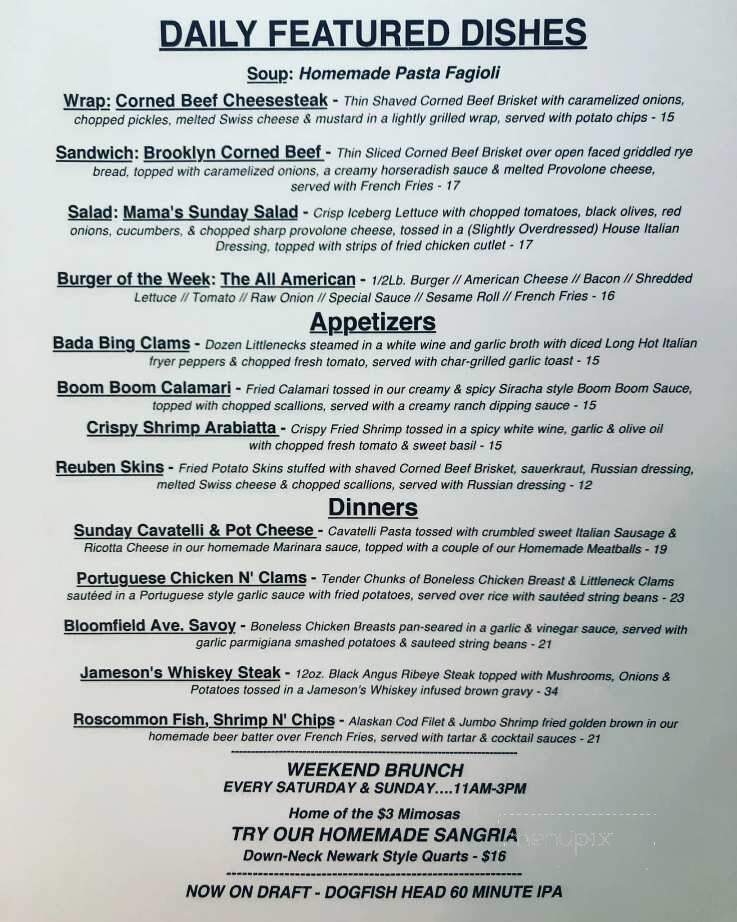 Michael's Roscommon House - Belleville, NJ menu_pic