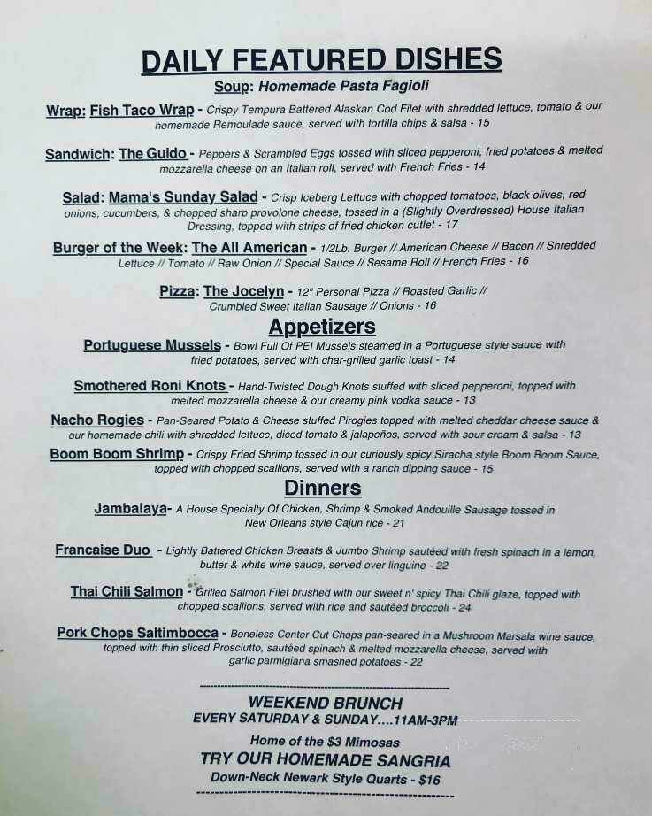 Michael's Roscommon House - Belleville, NJ menu_pic