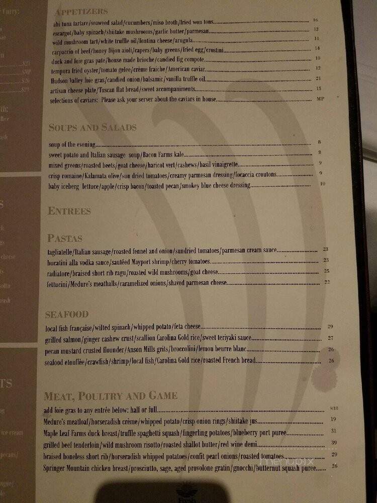 Restaurant Medure - Ponte Vedra Beach, FL menu_pic