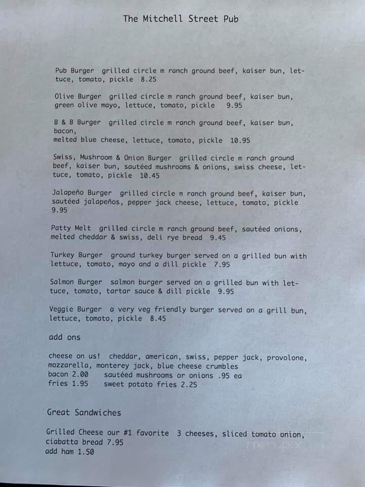 Mitchell Street Pub - Petoskey, MI menu_pic