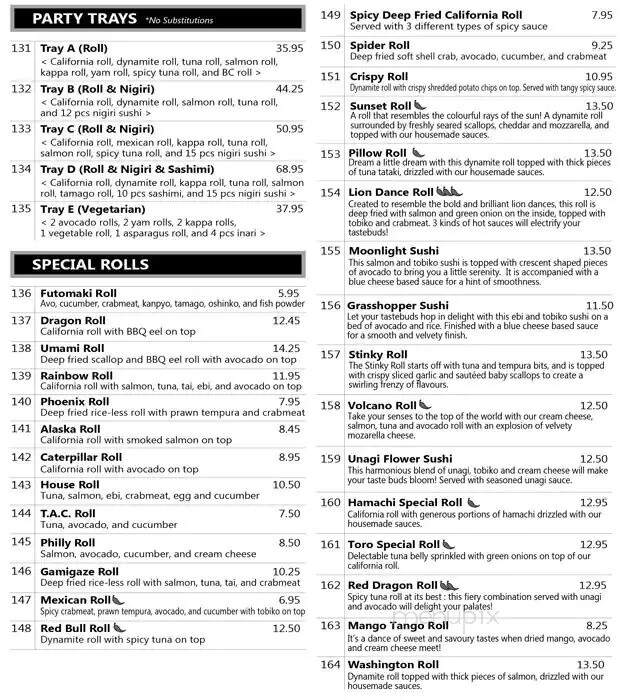 Umami Sushi - Cloverdale, BC menu_pic