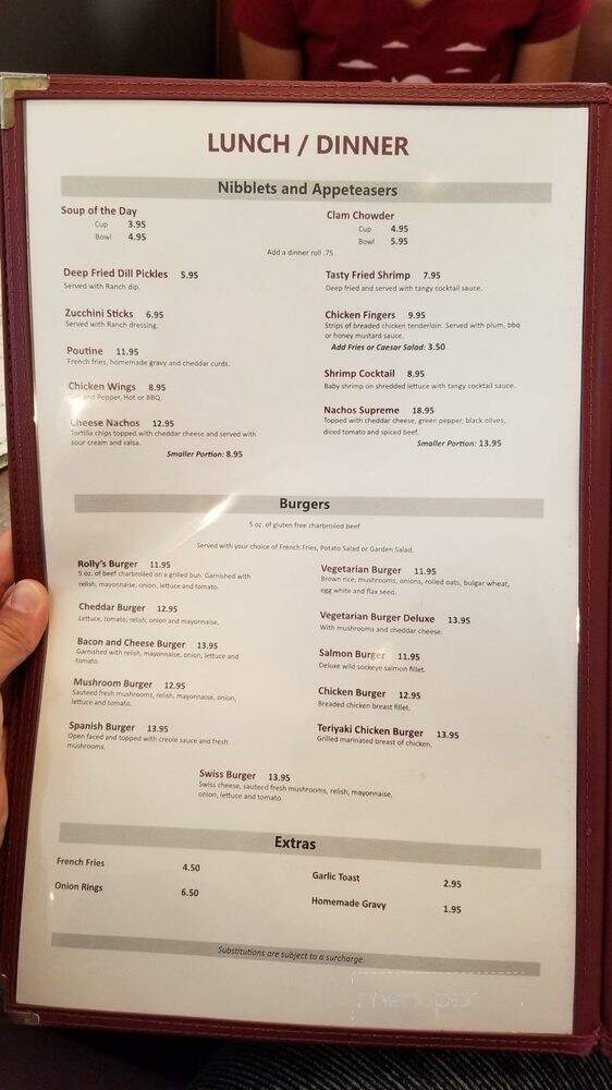 Rolly's Restaurant - Hope, BC menu_pic