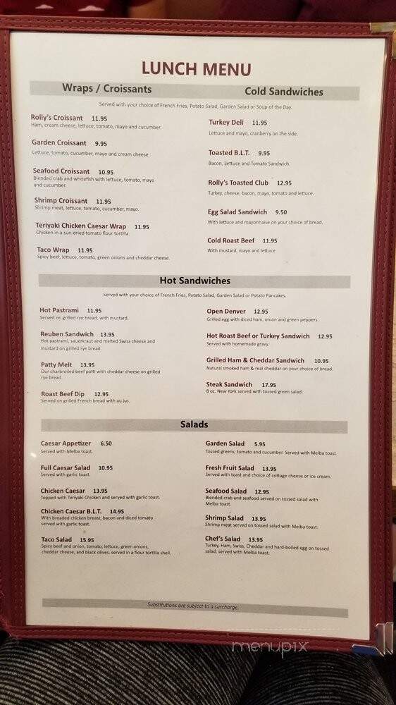 Rolly's Restaurant - Hope, BC menu_pic