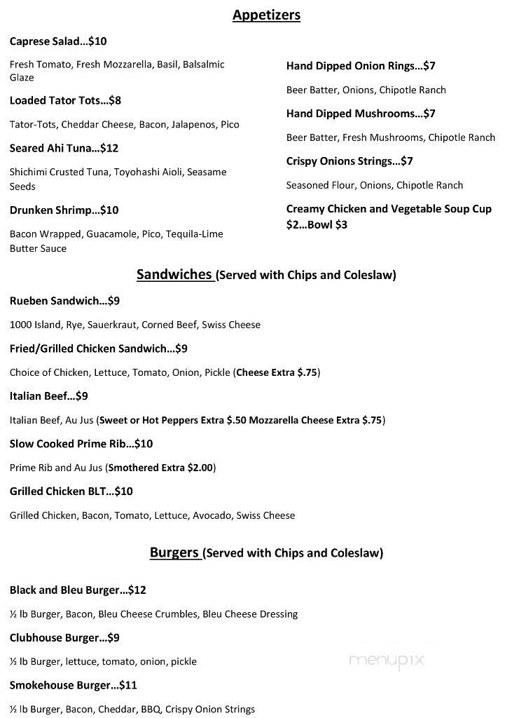 Lake Carroll Clubhouse Restaurant - Lanark, IL menu_pic