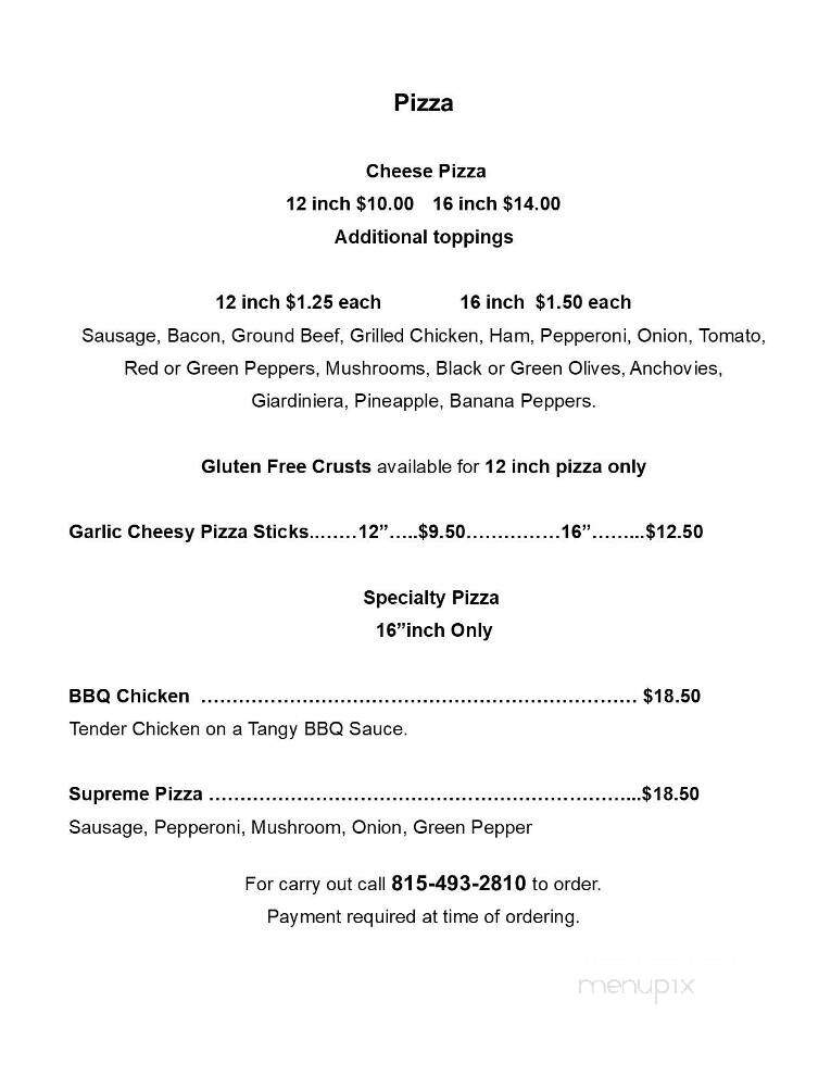 Lake Carroll Clubhouse Restaurant - Lanark, IL menu_pic