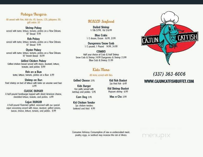 Cajun Catfish & Steakhouse - Ville Platte, LA menu_pic