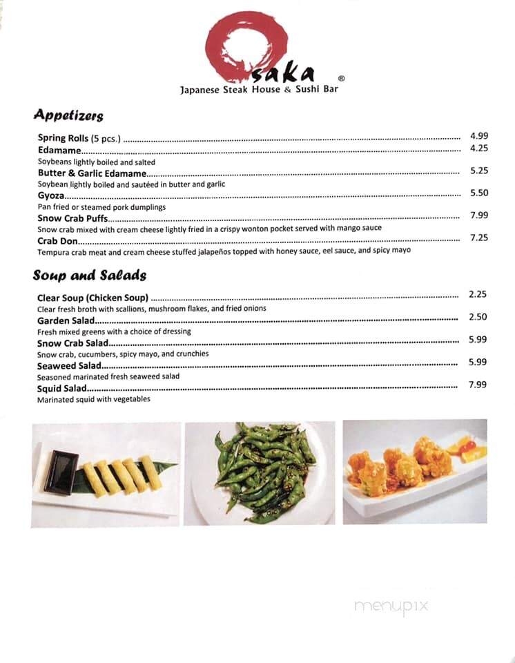 Osaka Japanese Cuisine - Houma, LA menu_pic
