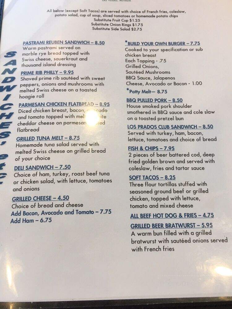 Restaurant At Los Prados - Las Vegas, NV menu_pic