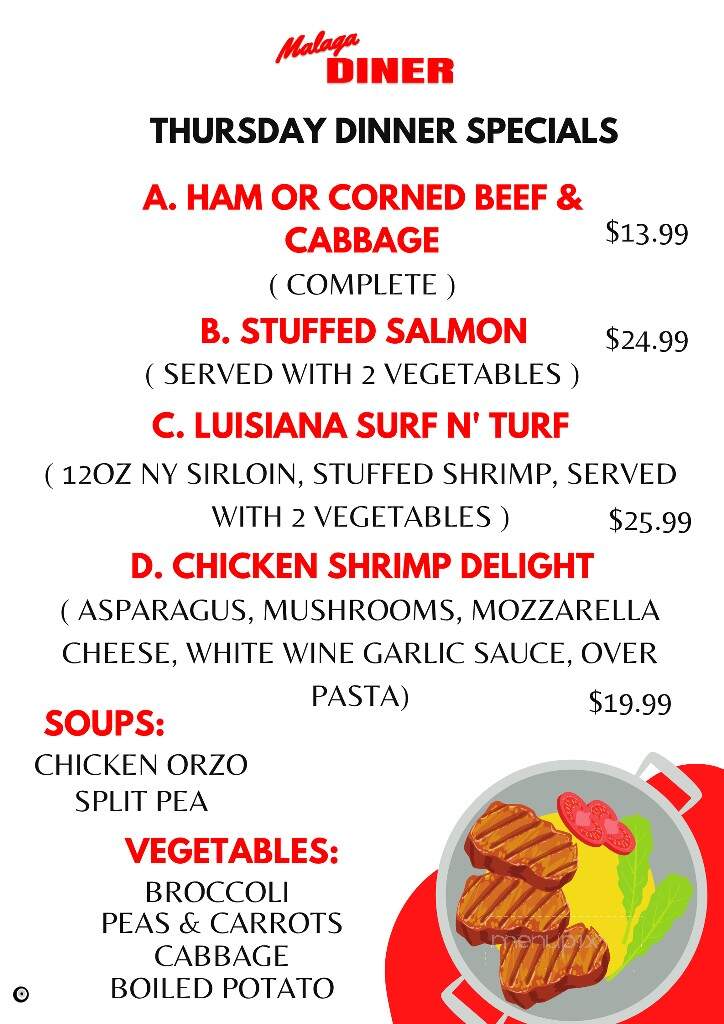Malaga Diner - Malaga, NJ menu_pic