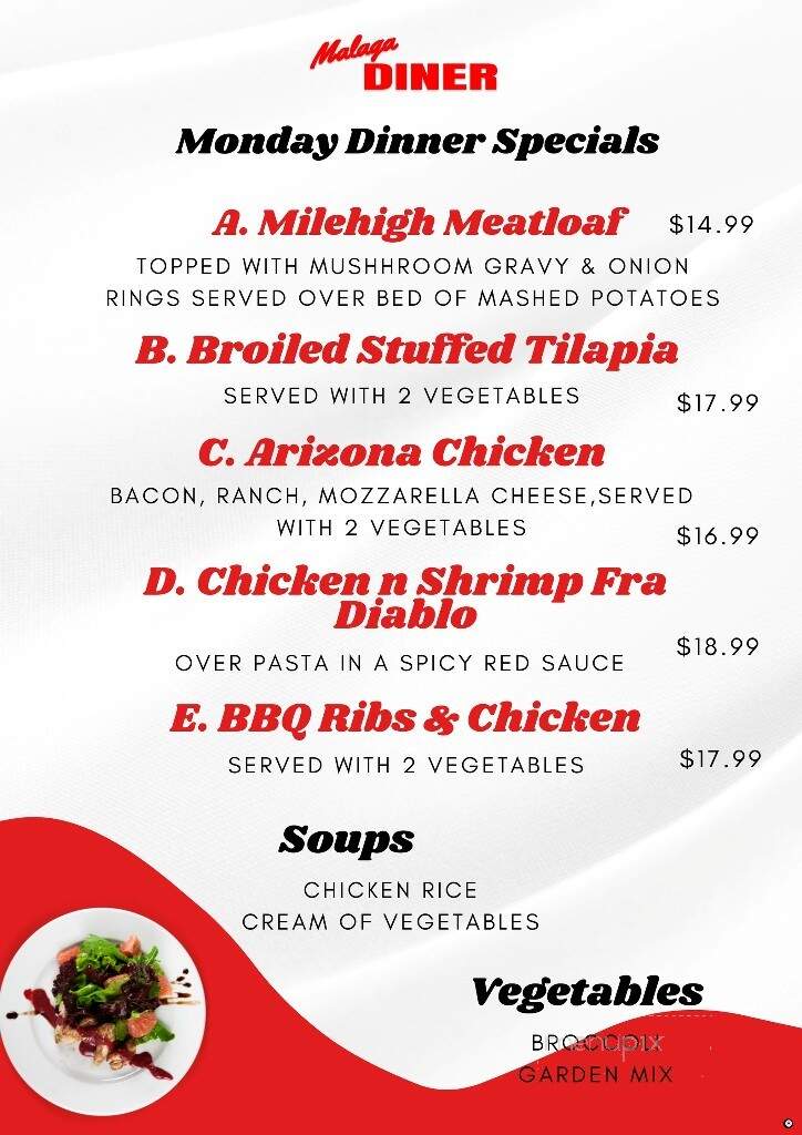 Malaga Diner - Malaga, NJ menu_pic