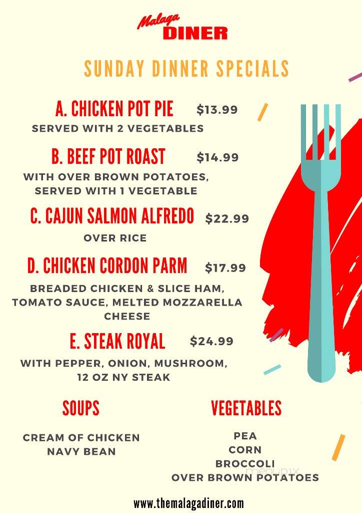 Malaga Diner - Malaga, NJ menu_pic