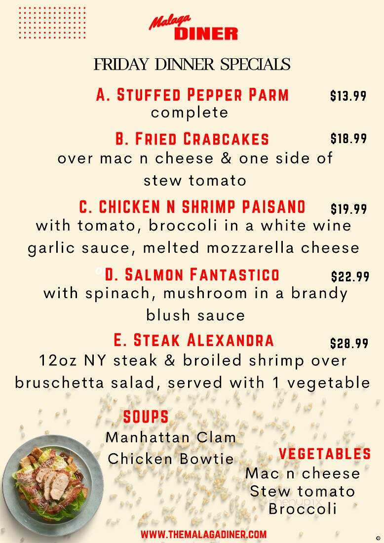 Malaga Diner - Malaga, NJ menu_pic