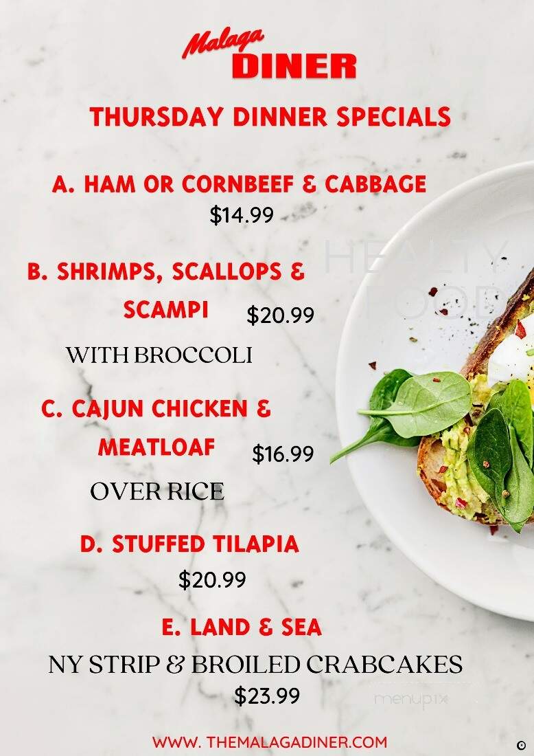 Malaga Diner - Malaga, NJ menu_pic