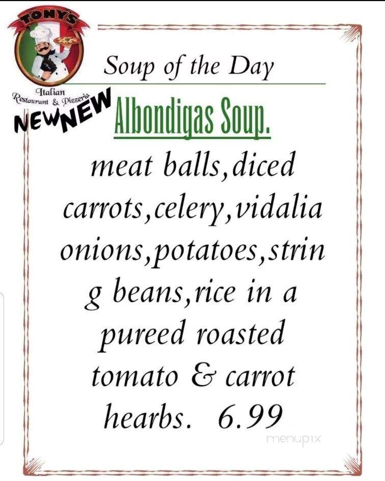 Tony's Pizzeria - Farmingdale, NJ menu_pic