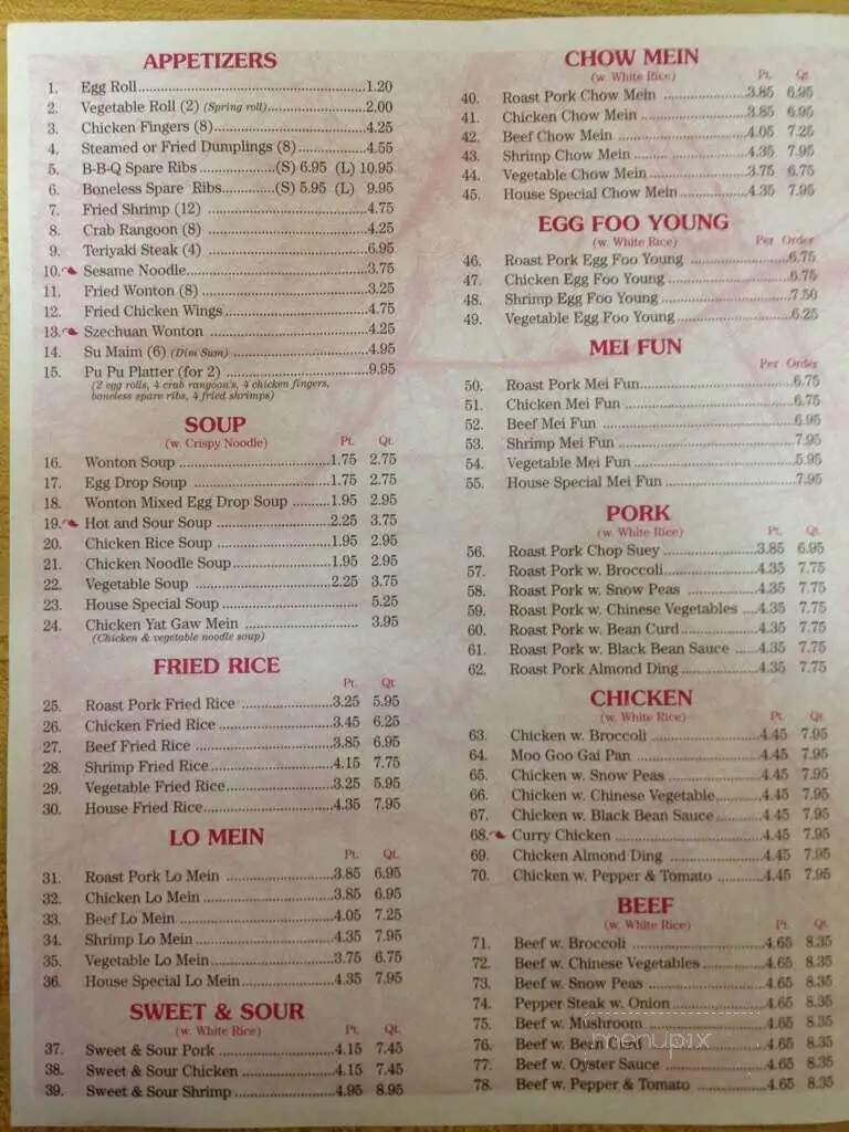 Sunny Wok - Saratoga Springs, NY menu_pic