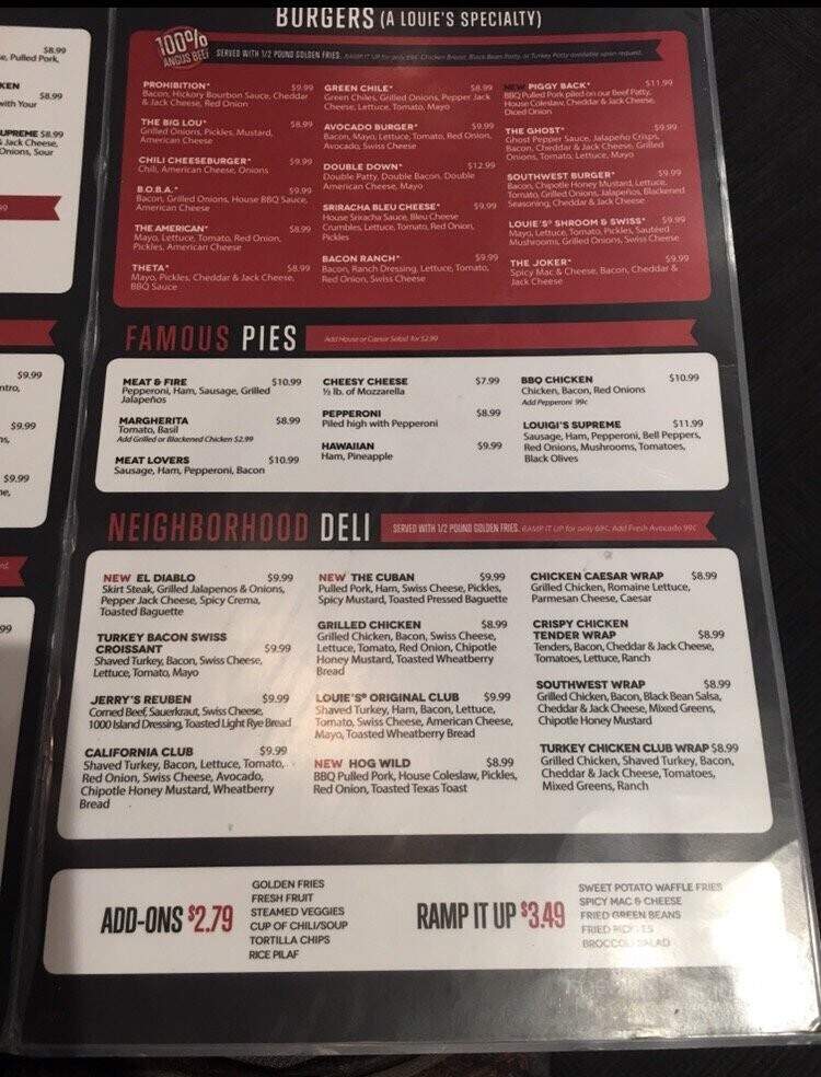 Louie's On The Lake - Oklahoma City, OK menu_pic