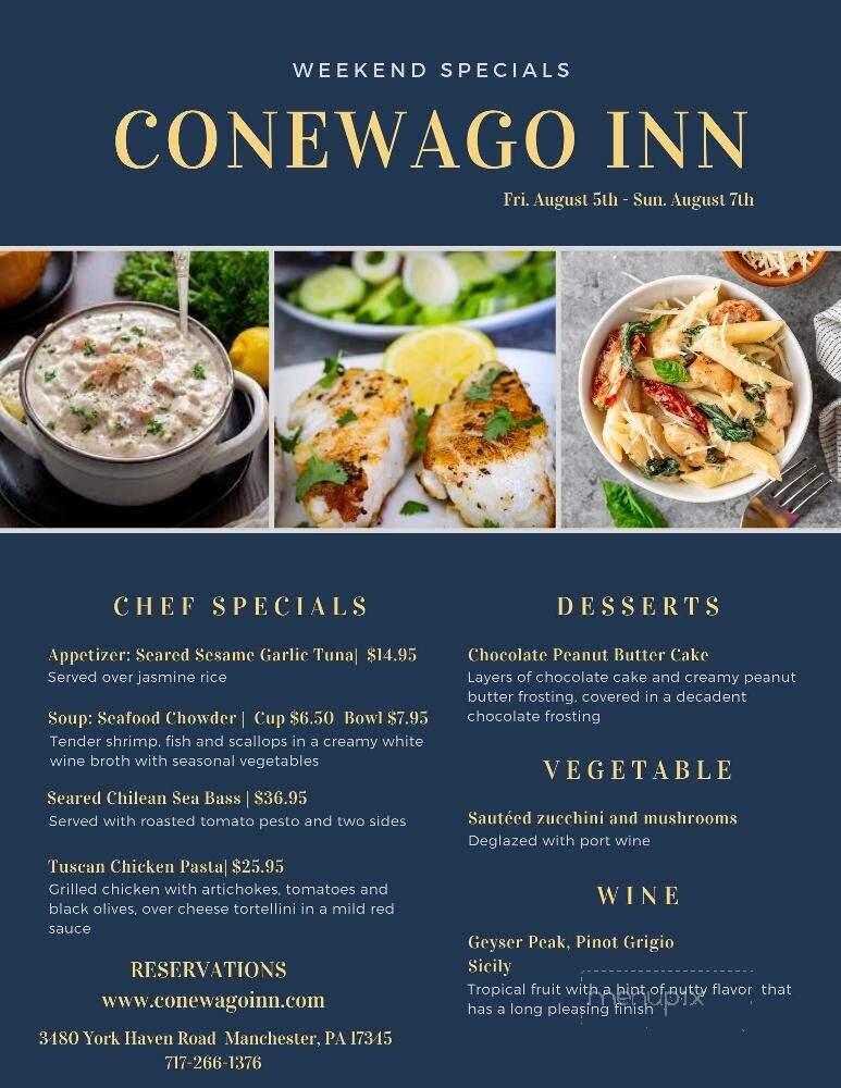 Conewago Inn - Manchester, PA menu_pic