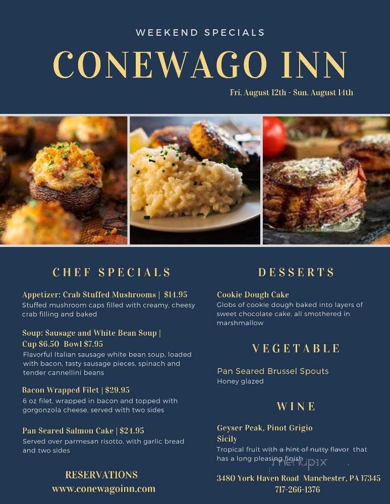 Conewago Inn - Manchester, PA menu_pic