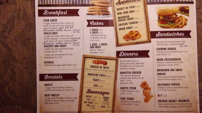 Elkhorn Lodge - Clam Lake, WI menu_pic