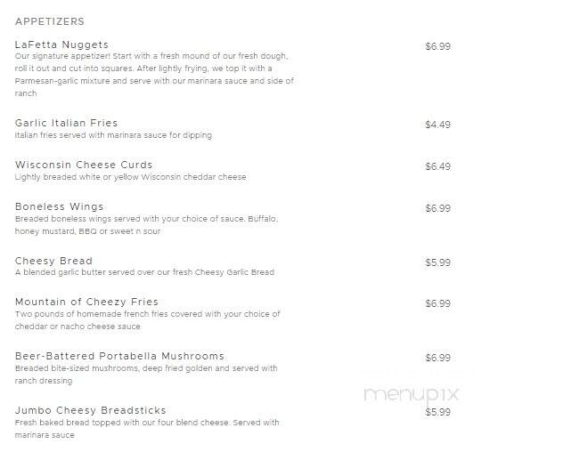 La Fetta Restaurant & Bakery - Crandon, WI menu_pic