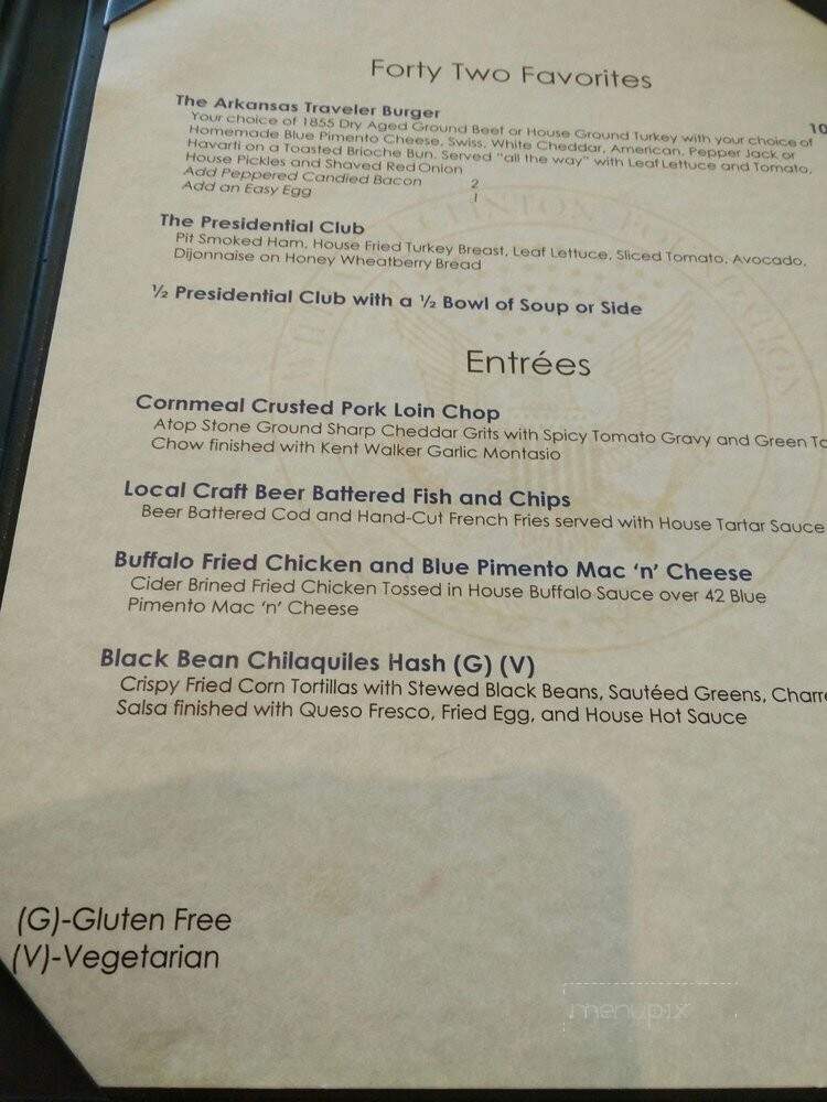 Cafe 42 - Little Rock, AR menu_pic