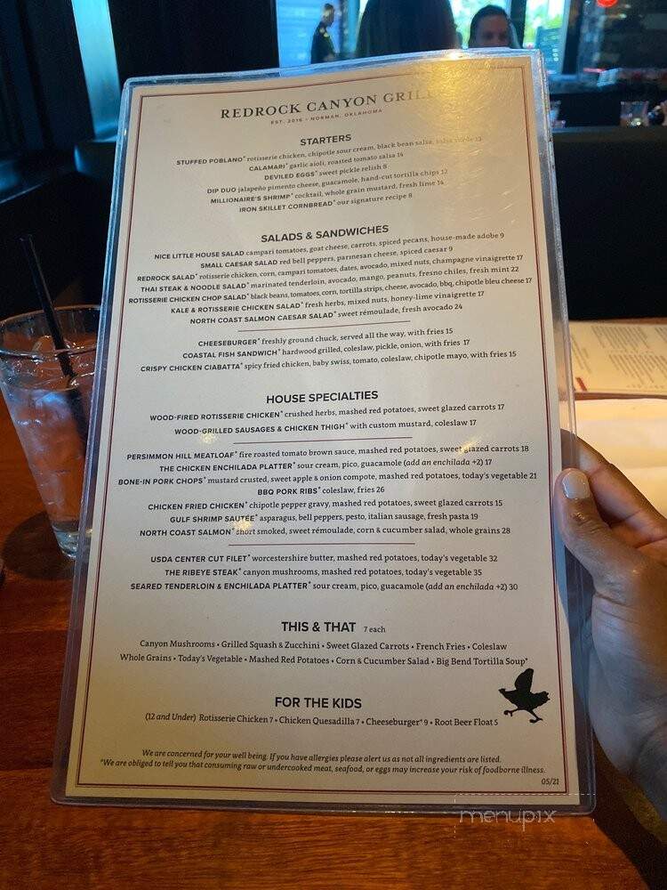 Redrock Canyon Grill - Norman, OK menu_pic