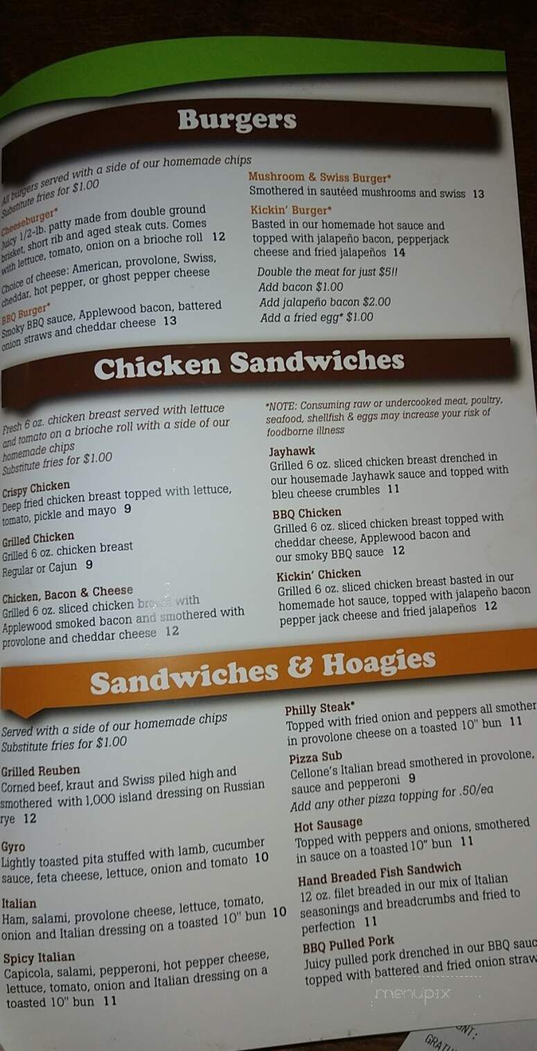 Black Sheep Bar and Grill - Irwin, PA menu_pic