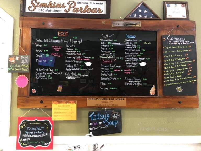 Simkins Parlour - Sterling, CO menu_pic