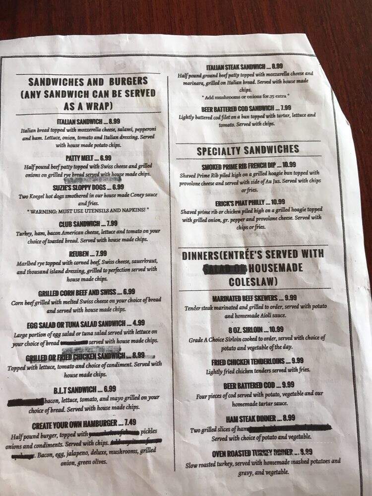 Suzie Q's Breakfast Nook - Bay City, MI menu_pic