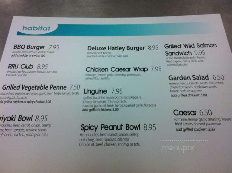 Habitat Cafe - Victoria, BC menu_pic