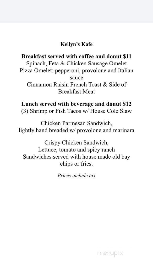 Kellyn's Kafe - Salisbury, MD menu_pic