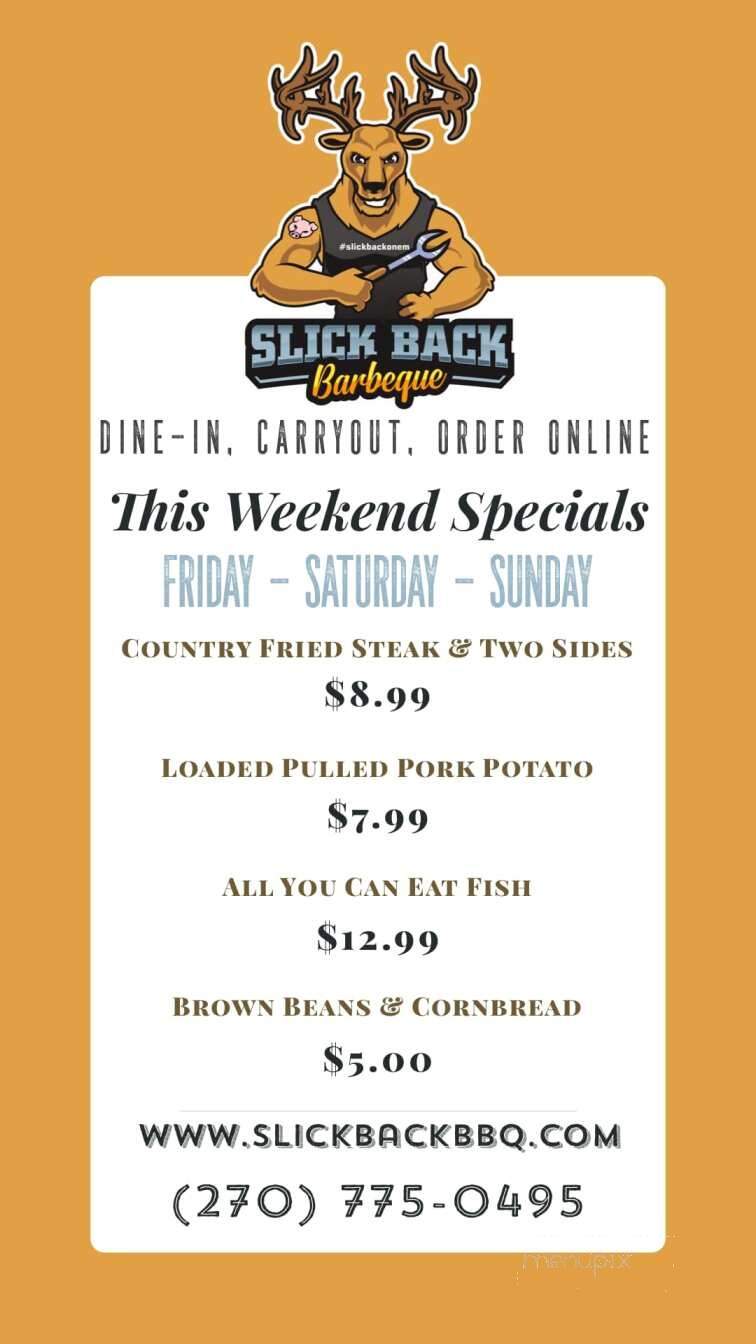 Slick Back @ The Store - Rosine, KY menu_pic