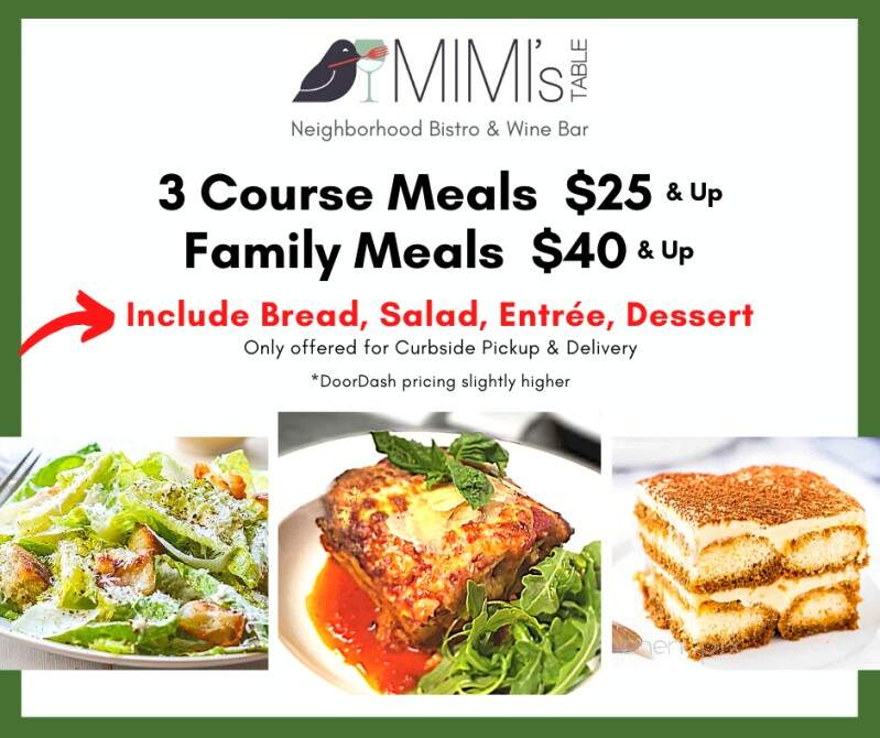 Mimi's Table - Tallahassee, FL menu_pic