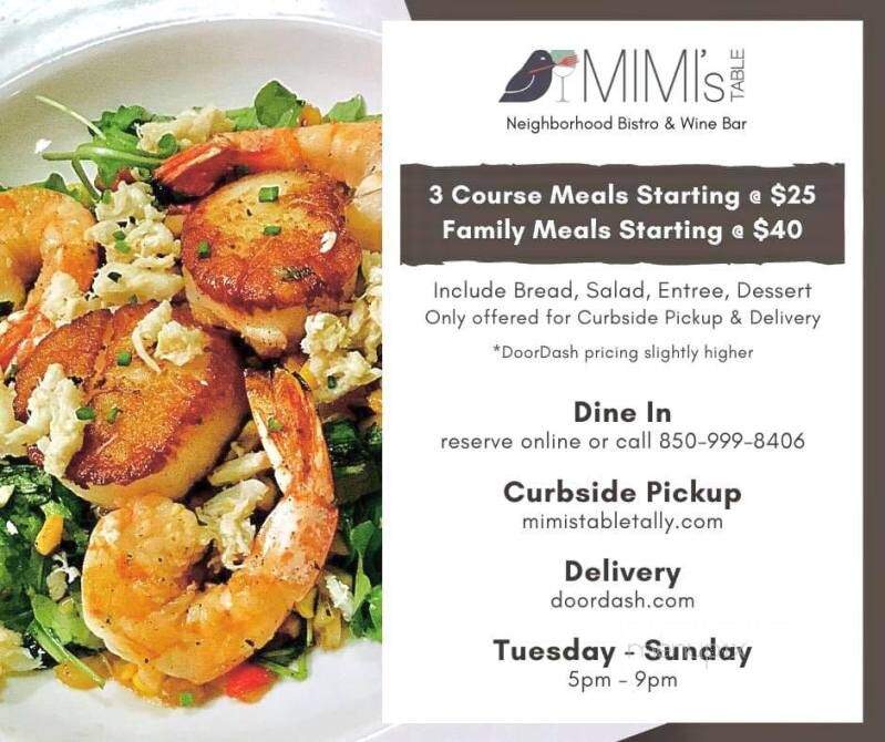 Mimi's Table - Tallahassee, FL menu_pic