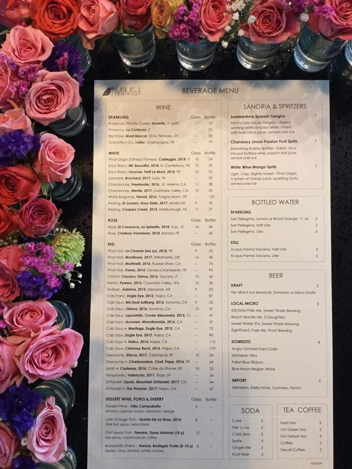 Mimi's Table - Tallahassee, FL menu_pic