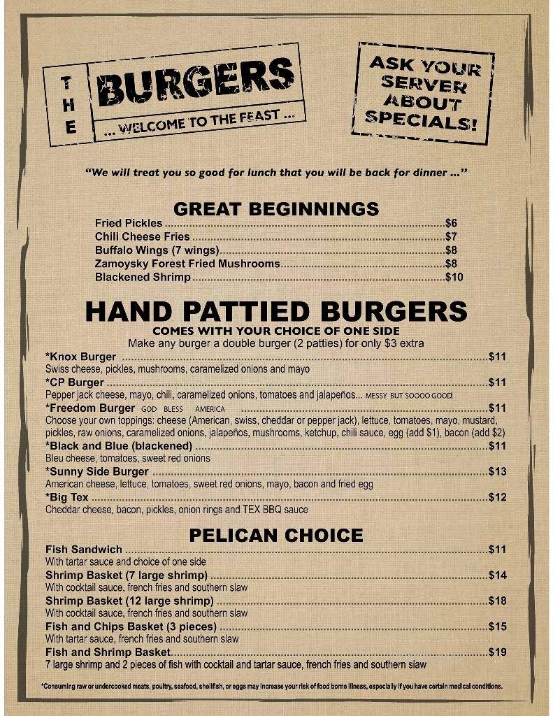 The Burgers - Lenoir City, TN menu_pic