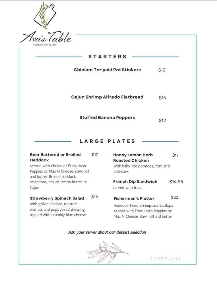 Ava's Table at the Vineyard - Lockport, NY menu_pic