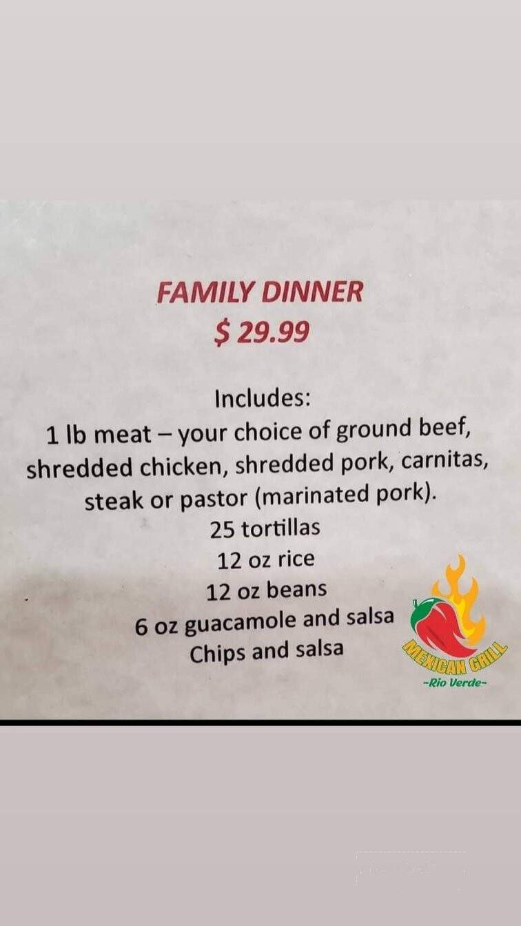Mexican Grill Rio Verde - Gonzales, LA menu_pic