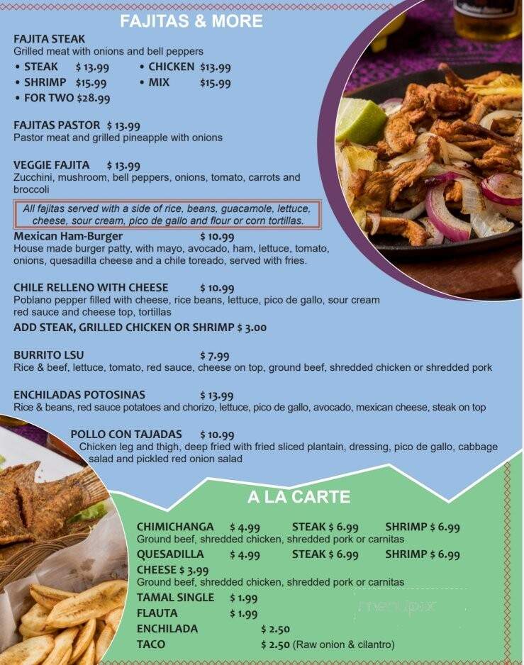 Mexican Grill Rio Verde - Gonzales, LA menu_pic
