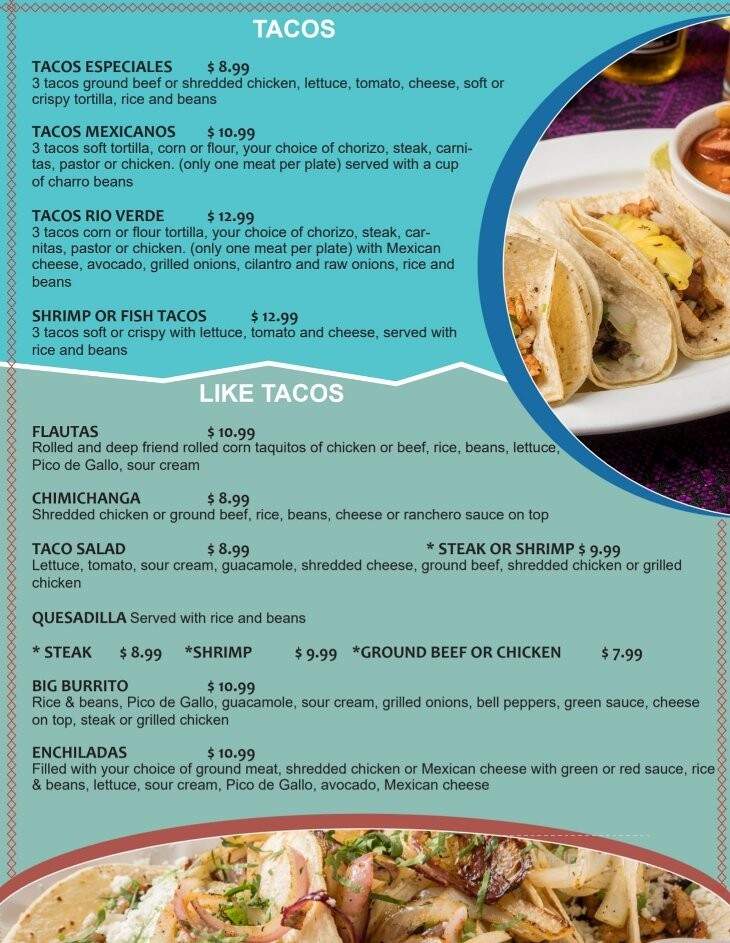 Mexican Grill Rio Verde - Gonzales, LA menu_pic