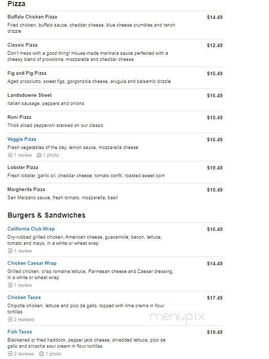 The Millers Tavern - Methuen, MA menu_pic