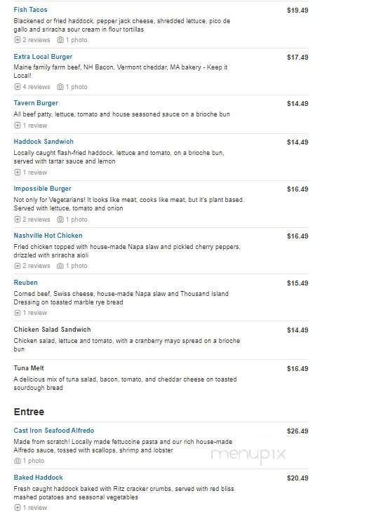 The Millers Tavern - Methuen, MA menu_pic
