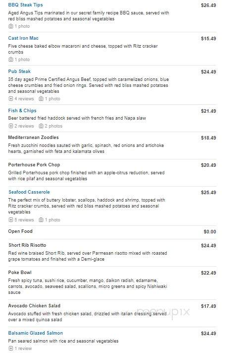 The Millers Tavern - Methuen, MA menu_pic