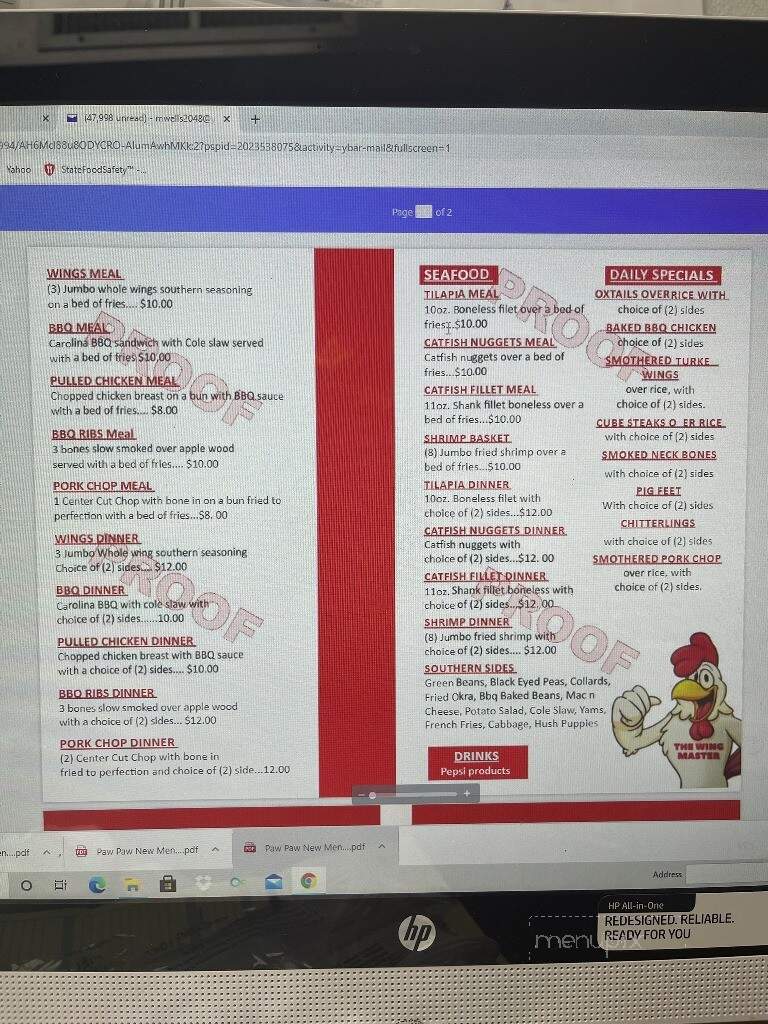 Paw Paw's Wings - Jacksonville, NC menu_pic
