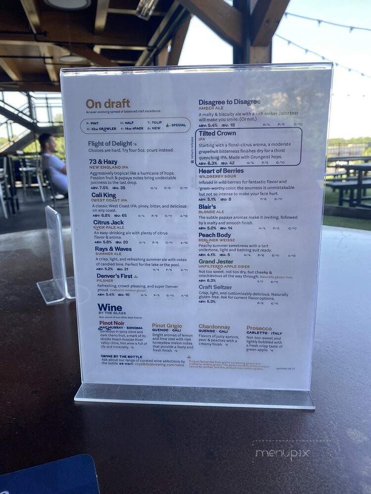 Royal Bliss Brewing - Denver, NC menu_pic