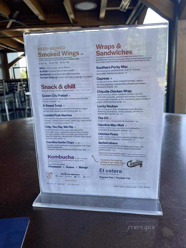 Royal Bliss Brewing - Denver, NC menu_pic