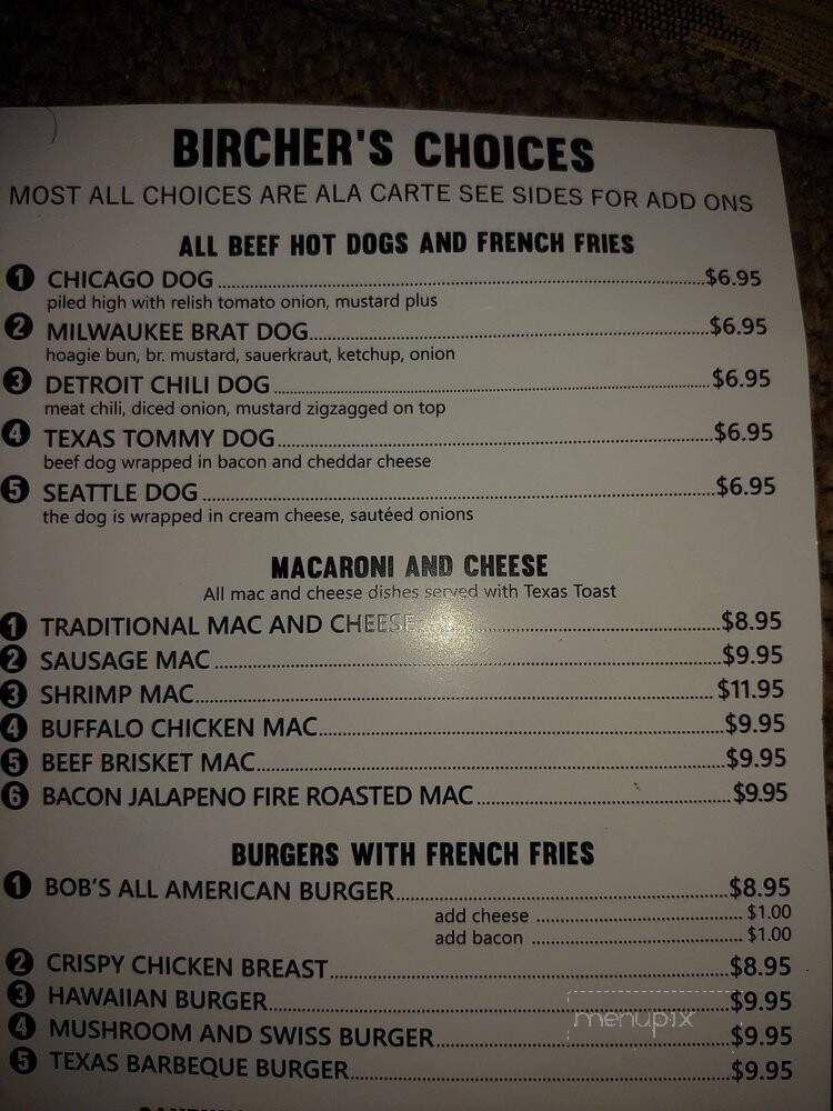 Bircher's Grill - Lewiston, ID menu_pic
