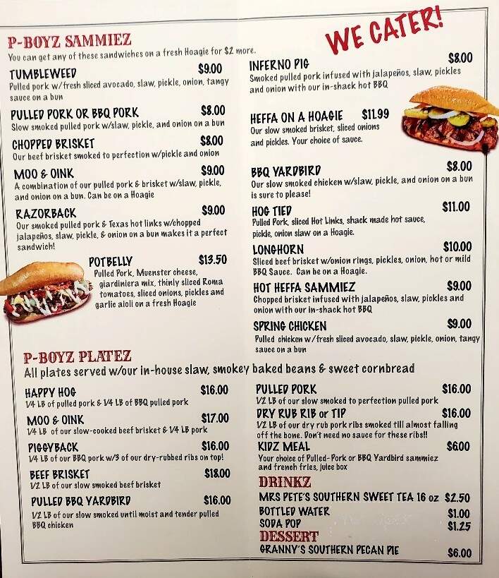Peters' Boyz Texas BBQ - Sherwood, WI menu_pic