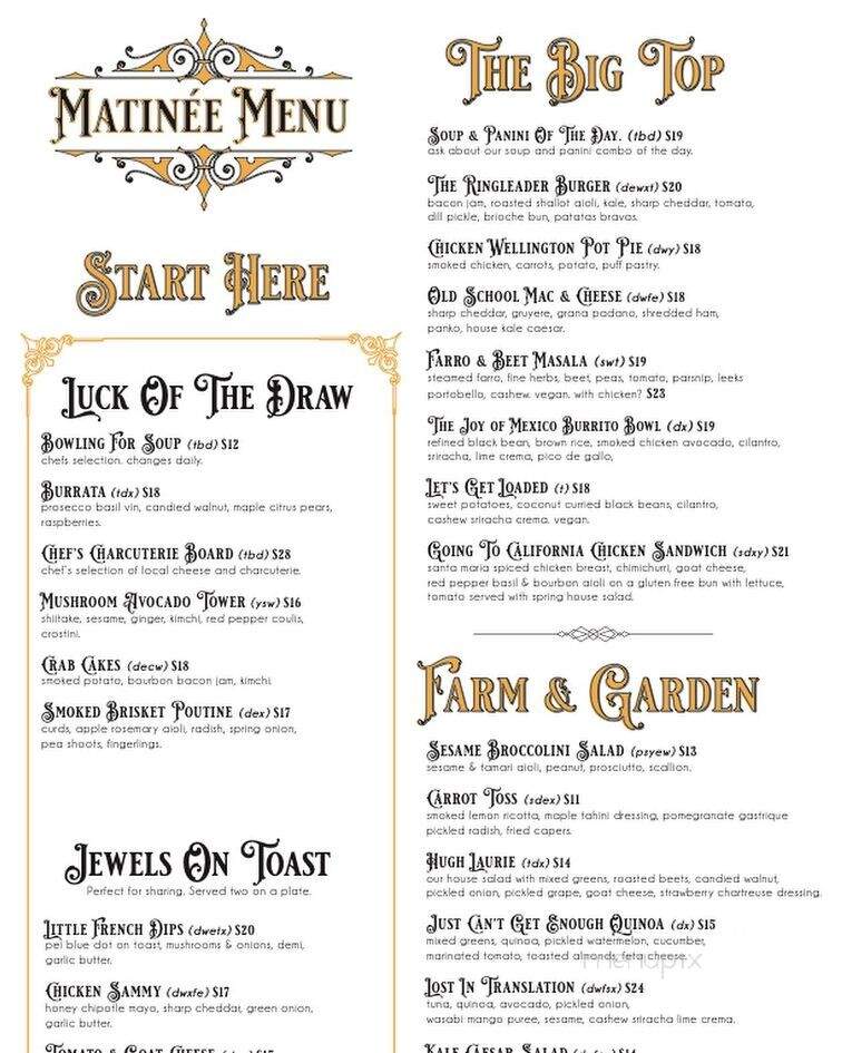 Slaymaker & Nichols - Charlottetown, PE menu_pic
